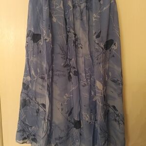 Elegant Blue Floral Women's Skirt